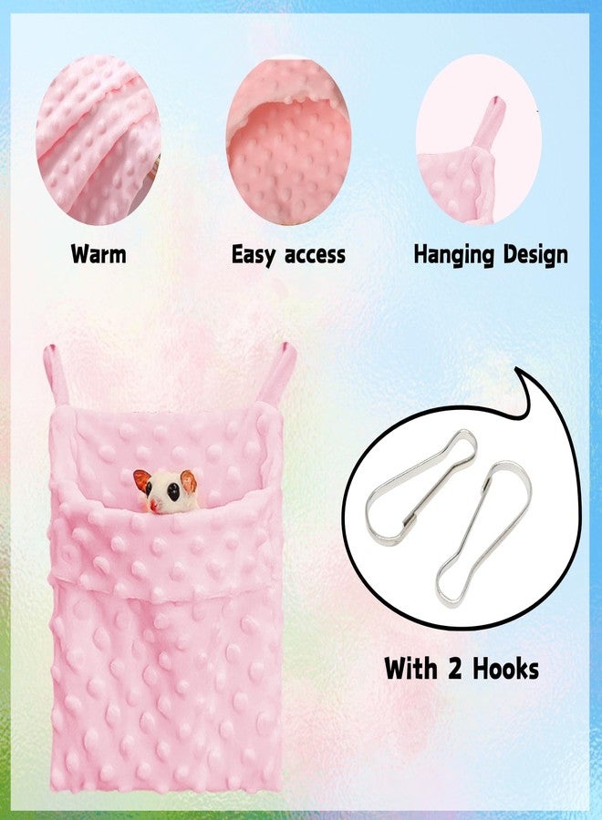 TTMIMIK 2 Pcs Sugar Glider Warm Bonding Sleeping Pouch Small Pet Cotton Hanging Comfortable Nest Bed for Sugar Glider, Hamster, Gerbil, Mouse, Pet Accessory (Pink+Blue) - Image 4